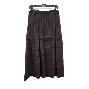 Krista Larson Women's 100% Wool Vintage Tiered Midi Skirt - OS